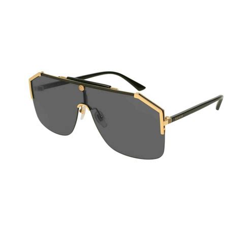 Gucci Women's Black/Gold Frame Grey Gradient Lens .